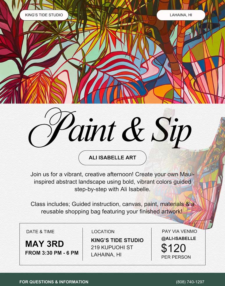 Paint & Sip with Maui artist Ali Isabelle